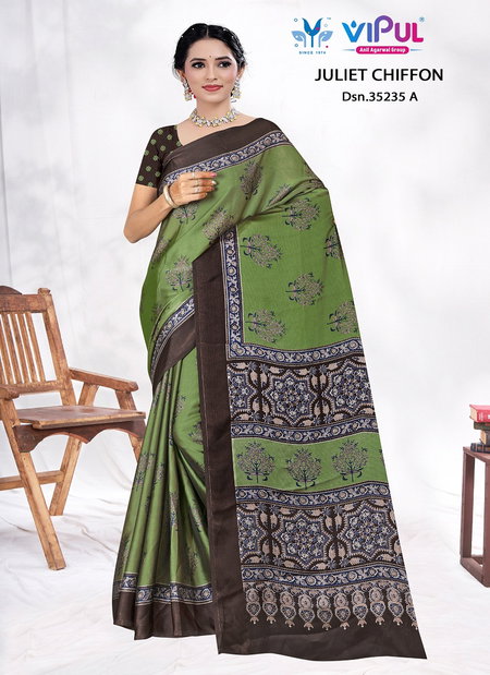 Juliet By Vipul Chiffon 35235 A To D Printed Saree Wholesalers In Delhi